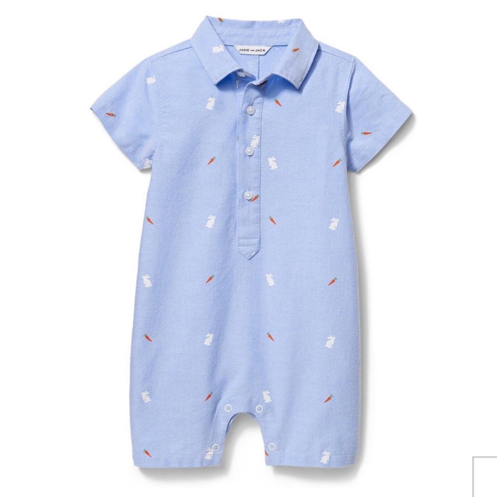 NWOT Janie and Jack Oxford Bunny 1-Piece, 6-12M